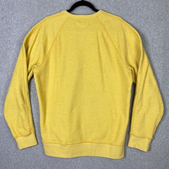 Outerknown Mens L Hightide Crew Neck Sweatshirt Yellow Terry Cloth - Picture 4 of 6